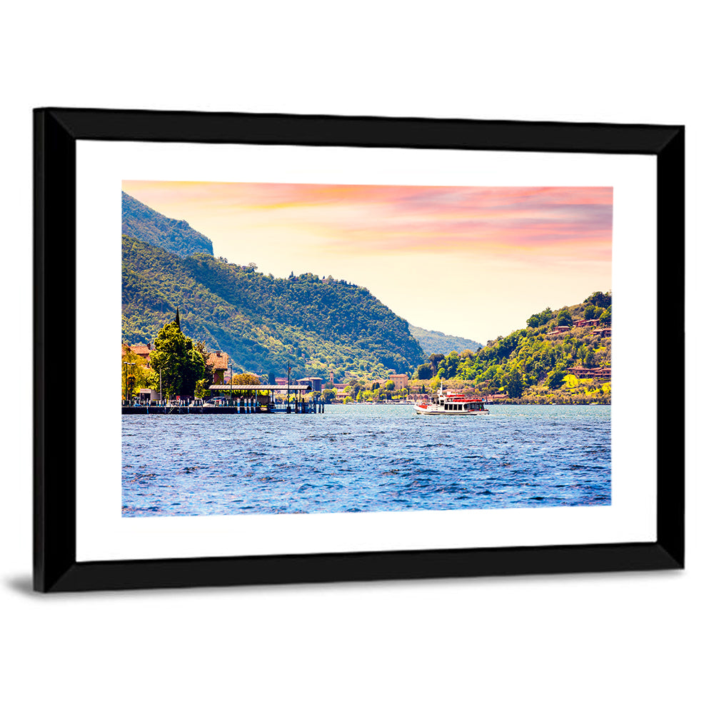 Lake Iseo Morning Harbor Wall Art