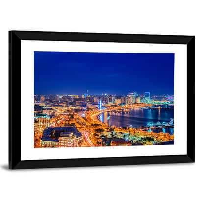 Baku Night Skyline Wall Art