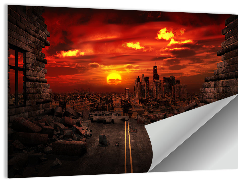 Apocalyptic Sunset Wall Art