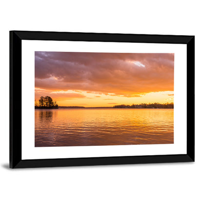 Golden Sunset Over Lake Norman Wall Art