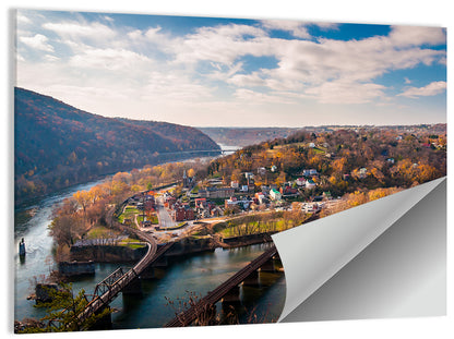 Maryland Heights Over Harpers Ferry Wall Art