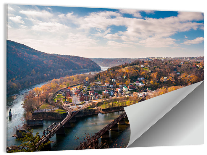 Maryland Heights Over Harpers Ferry Wall Art as a poster print