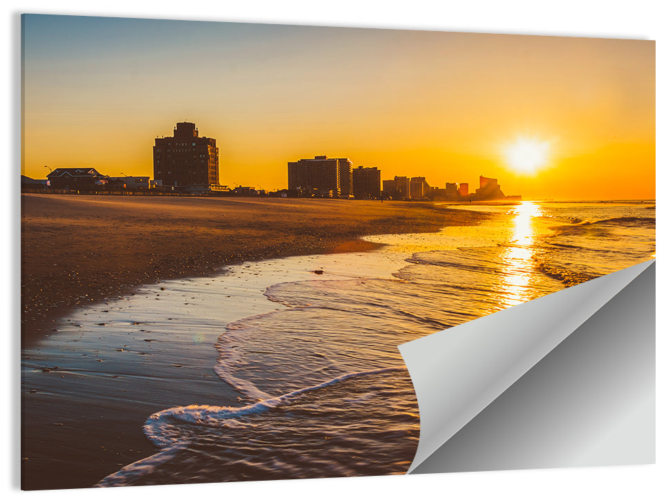 Ventnor Beach Sunrise Reflection Wall Art