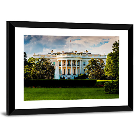 White House with Fountain Wall Art