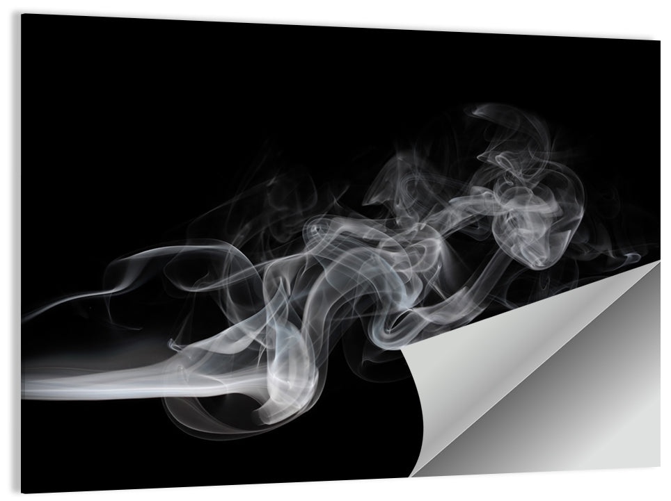 Swirling Smoke on Black Wall Art