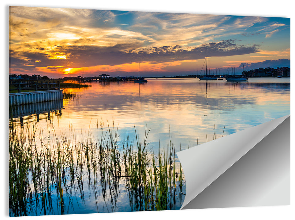 Folly River Sunset Reflection Wall Art