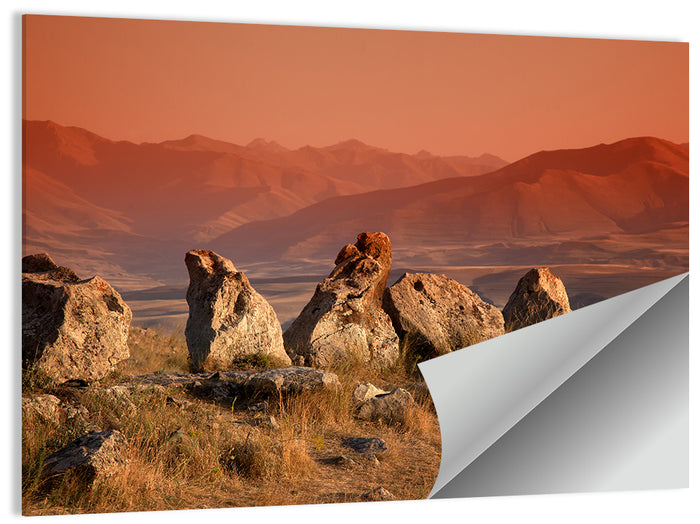 Karahunj Rocky Ridge at Sunset Wall Art as a poster print