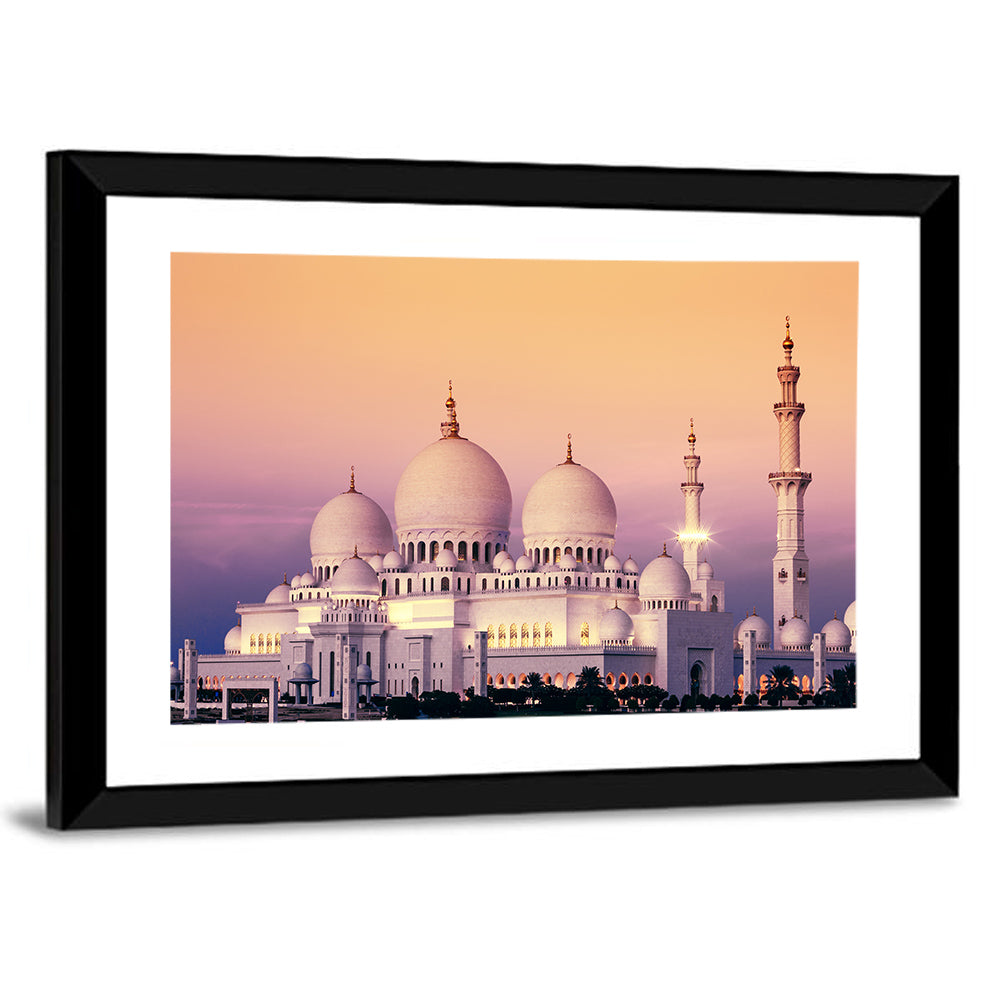 Sheikh Zayed Grand Mosque at Dusk Wall Art