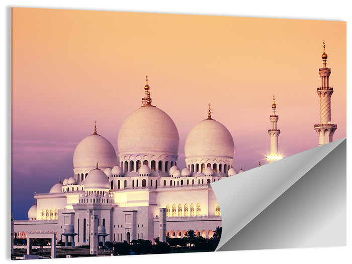 Sheikh Zayed Grand Mosque at Dusk Wall Art as a poster print