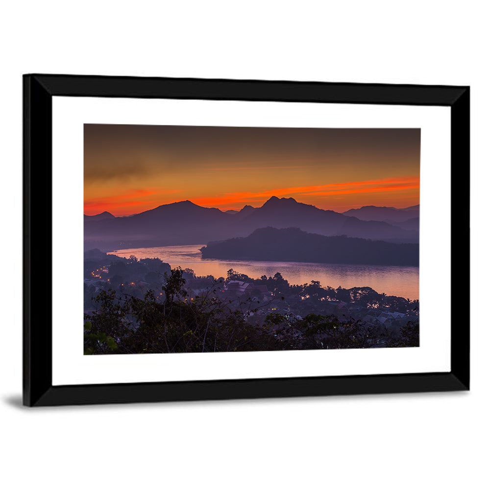 Luang Prabang Sunset Over Mekong Wall Art