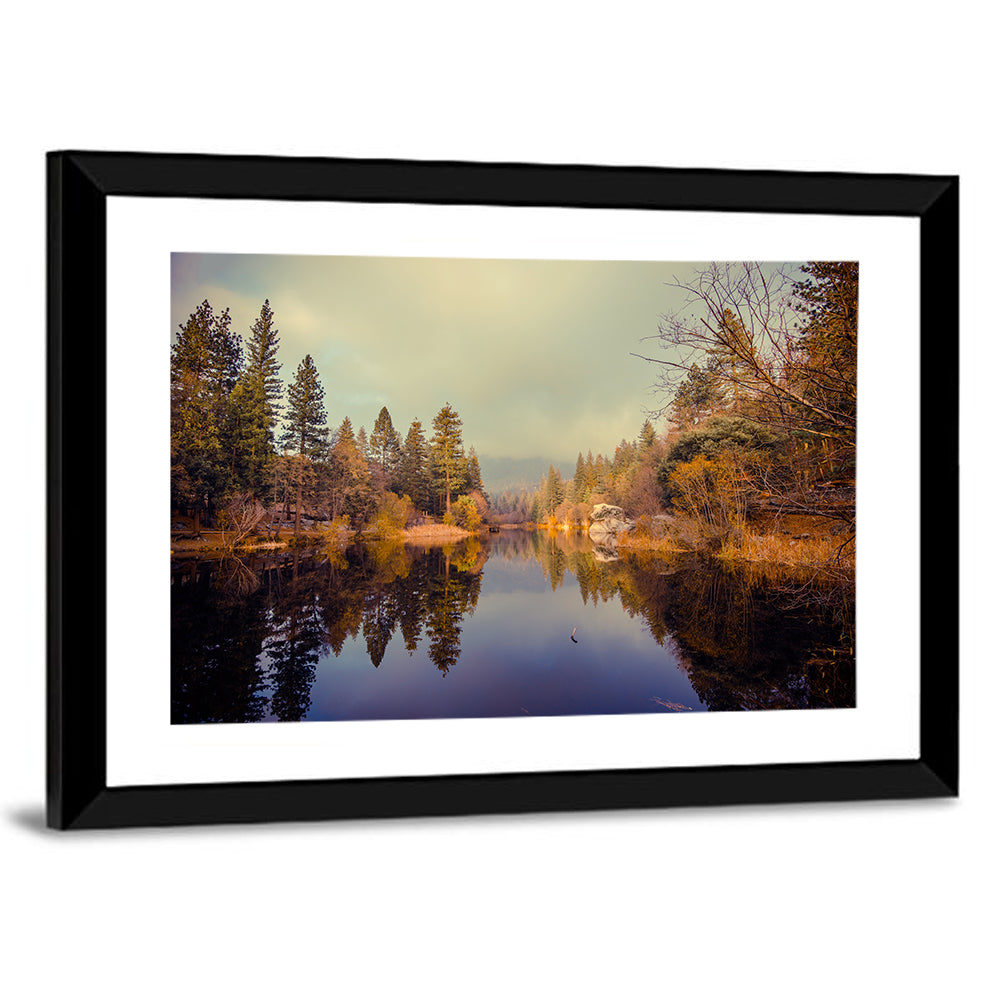 Misty Lake Fulmor Reflection Wall Art