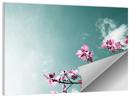 Pink Fig Tree Branches Wall Art