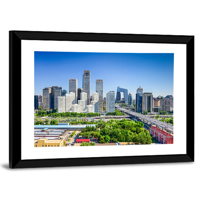 Beijing Cctv Headquarters Skyline Wall Art as a framed print