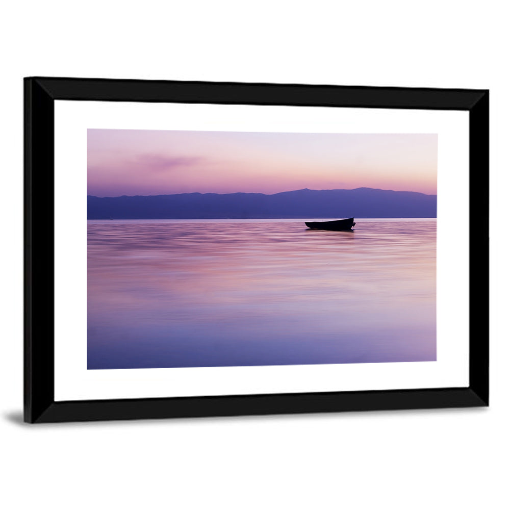 Lavender Lake Ohrid Sunset Wall Art
