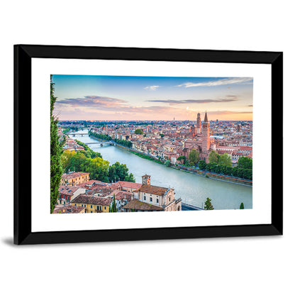 Verona Riverbend at Golden Hour Wall Art