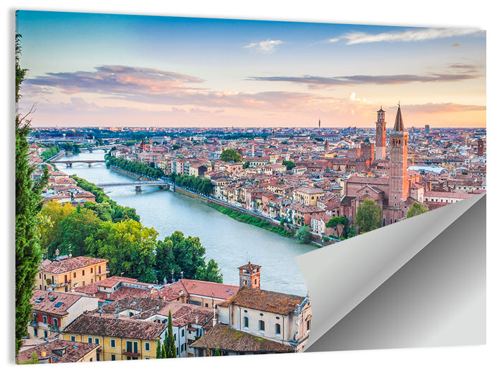 Verona Riverbend at Golden Hour Wall Art as a poster print
