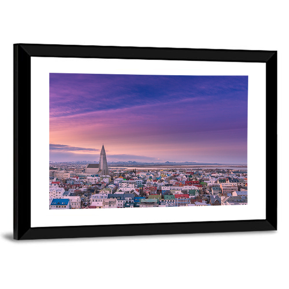 Dawn Over Reykjavik Wall Art