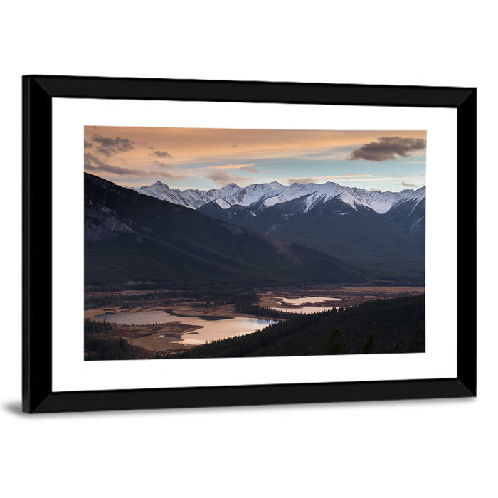 Banff Mountain Lake at Dusk Wall Art as a framed print