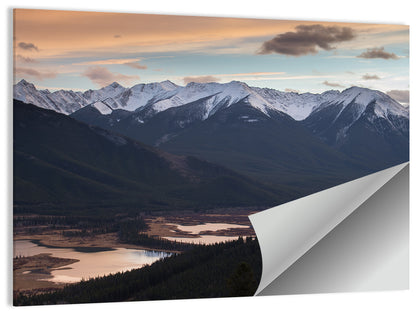 Banff Mountain Lake at Dusk Wall Art