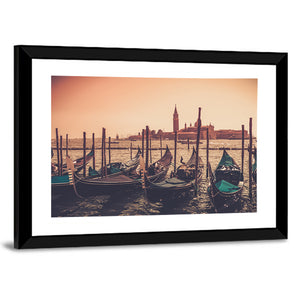 Gondolas In Canal Wall Art