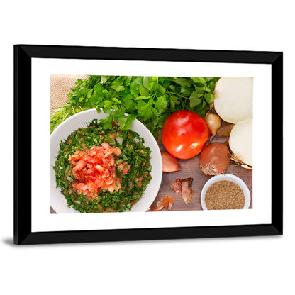 Top-down Tabbouleh Salad Wall Art