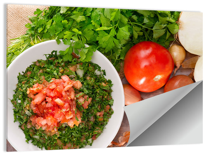 Top-down Tabbouleh Salad Wall Art as a poster print