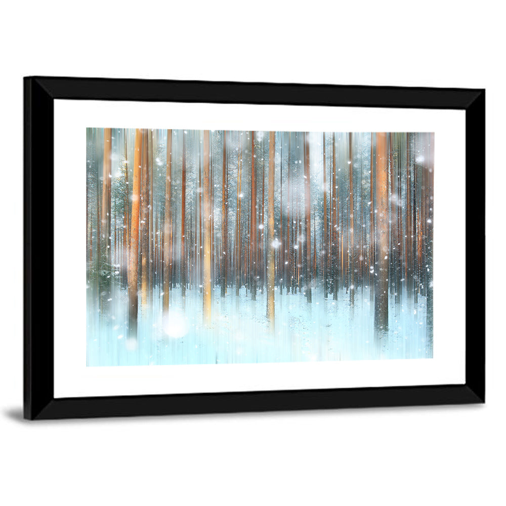 Ethereal Snowy Pine Forest Wall Art