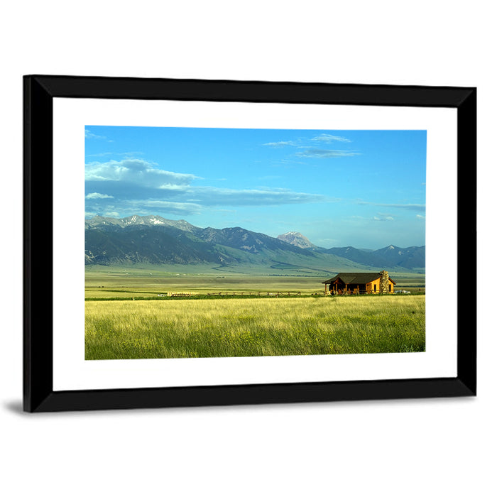 Montana Mountain Ranch Wall Art as a framed print