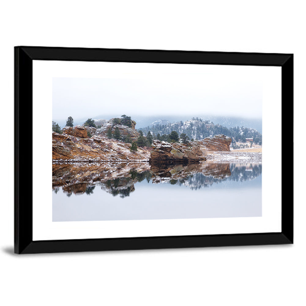 Marys Lake Foggy Reflection Wall Art