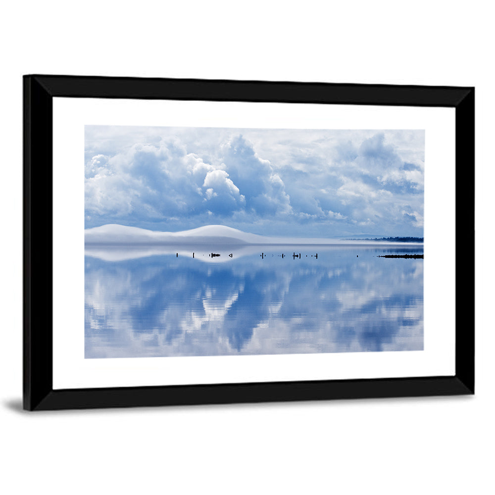 Siljan Lake Mist Reflection Wall Art