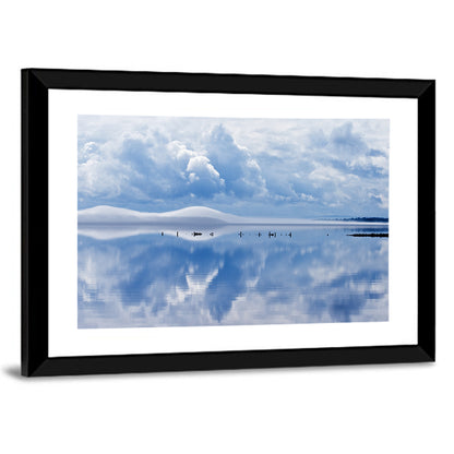 Siljan Lake Mist Reflection Wall Art