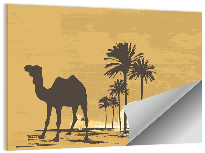Giza Camel Silhouette Wall Art as a poster print