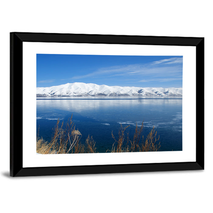 Winter at Lake Sevan Wall Art as a framed print