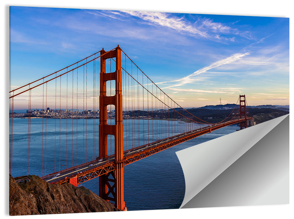 Golden Gate Bridge at Golden Hour Wall Art