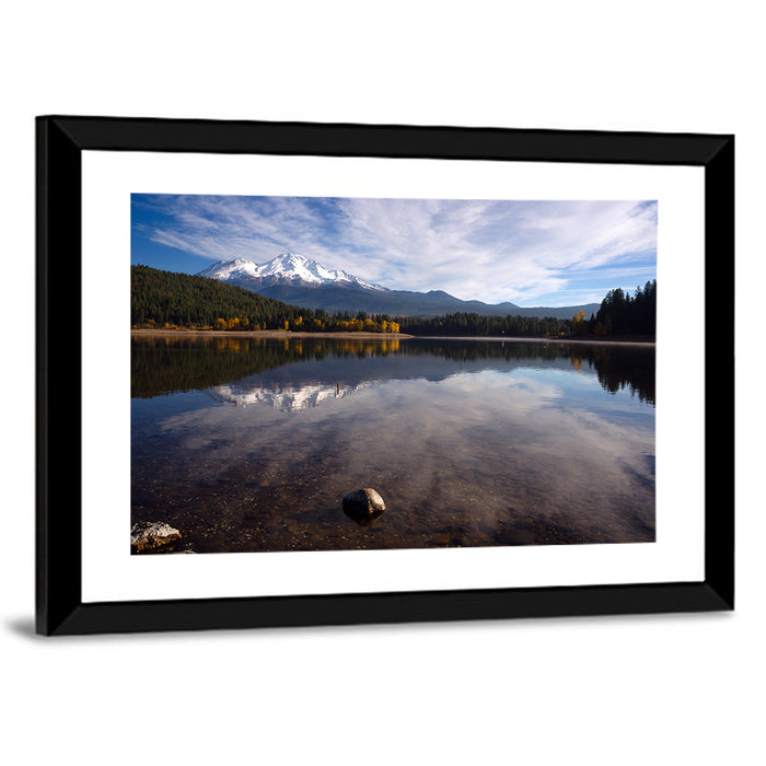 Mount Shasta Reflection at Lake Siskiyou Wall Art as a framed print