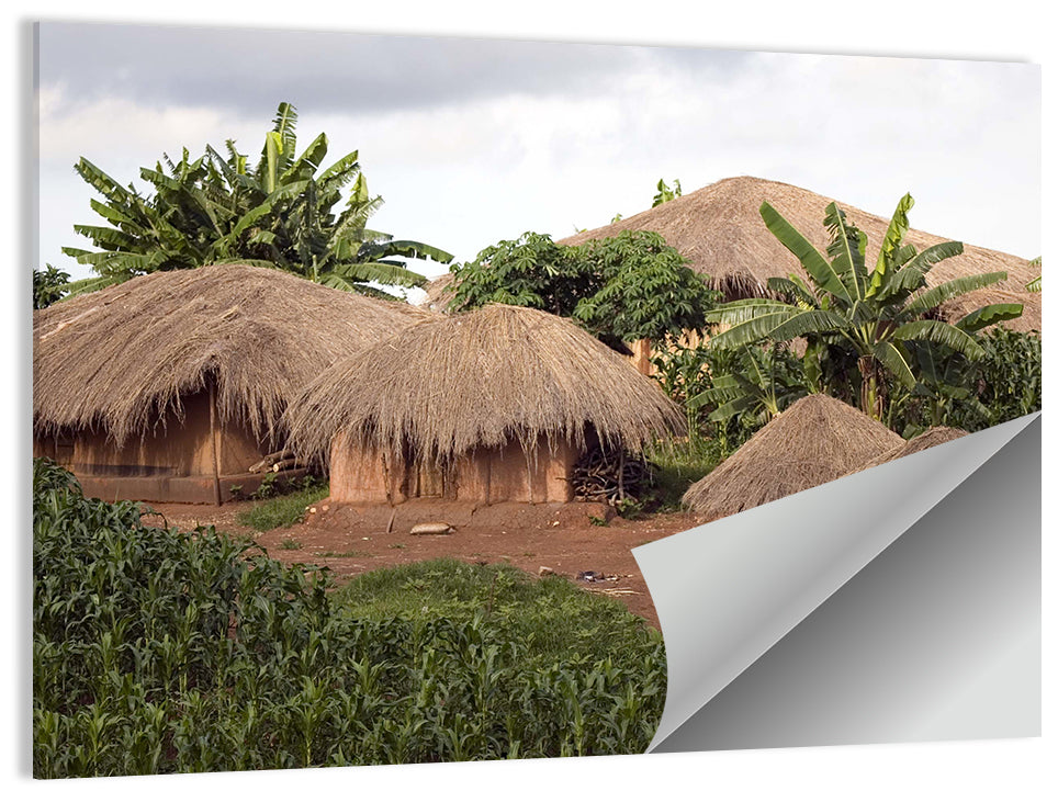 Thatched Roof Huts Wall Art