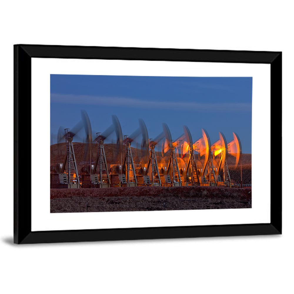 Oil Pump Jacks at Dusk Wall Art