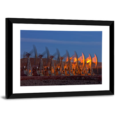 Oil Pump Jacks at Dusk Wall Art