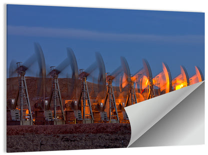Oil Pump Jacks at Dusk Wall Art