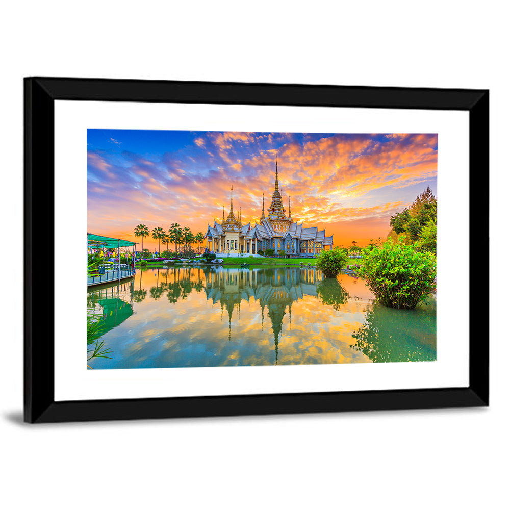 Wat Non Kum Sunset Reflection Wall Art