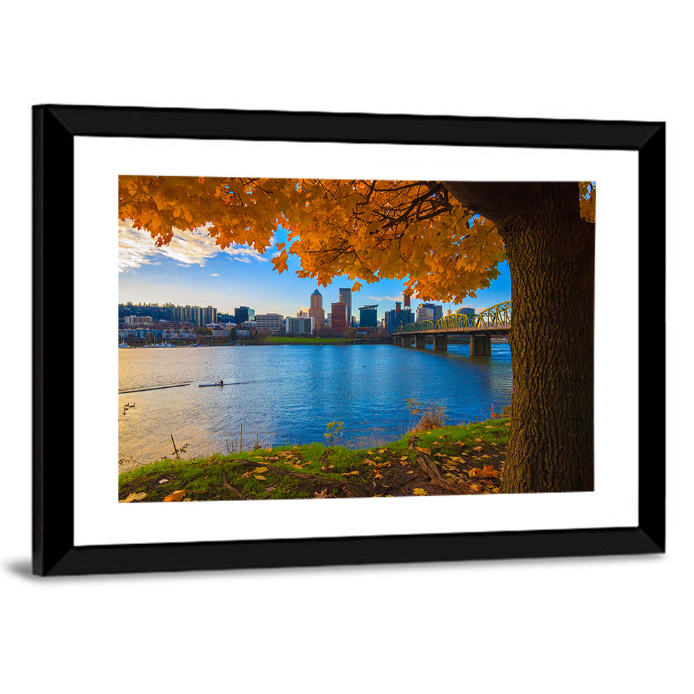 Willamette River at Golden Hour Wall Art