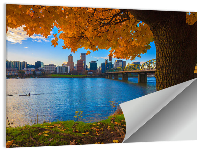 Willamette River at Golden Hour Wall Art as a poster print