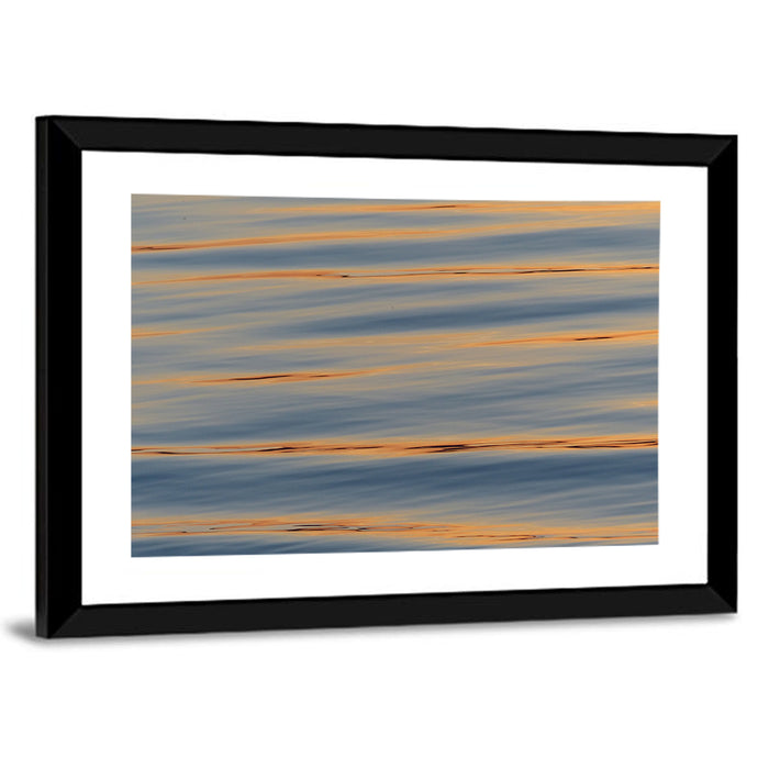 Sunset Ripples Abstract Wall Art as a framed print