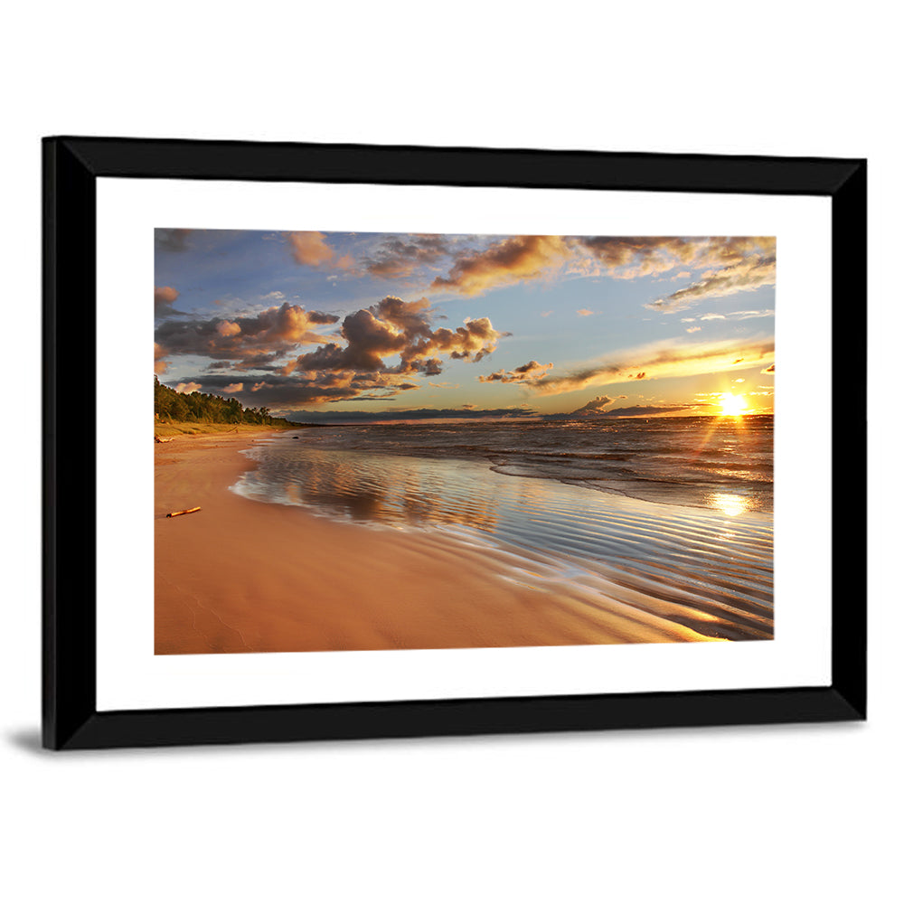 Lake Huron Sunset Beach Wall Art