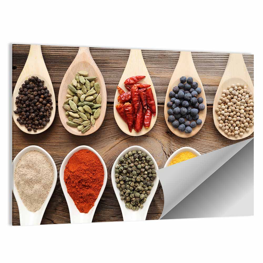 Ten Wooden Spoons of Spices Wall Art