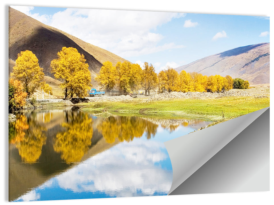 Chanxi Autumn Reflection Road Wall Art