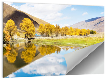 Chanxi Autumn Reflection Road Wall Art