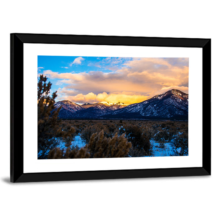 Sangre Winter Desert Wall Art as a framed print
