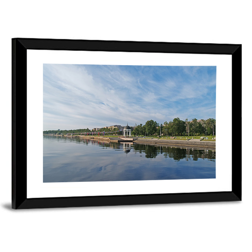 Lake Onega Promenade with Gazebo Wall Art