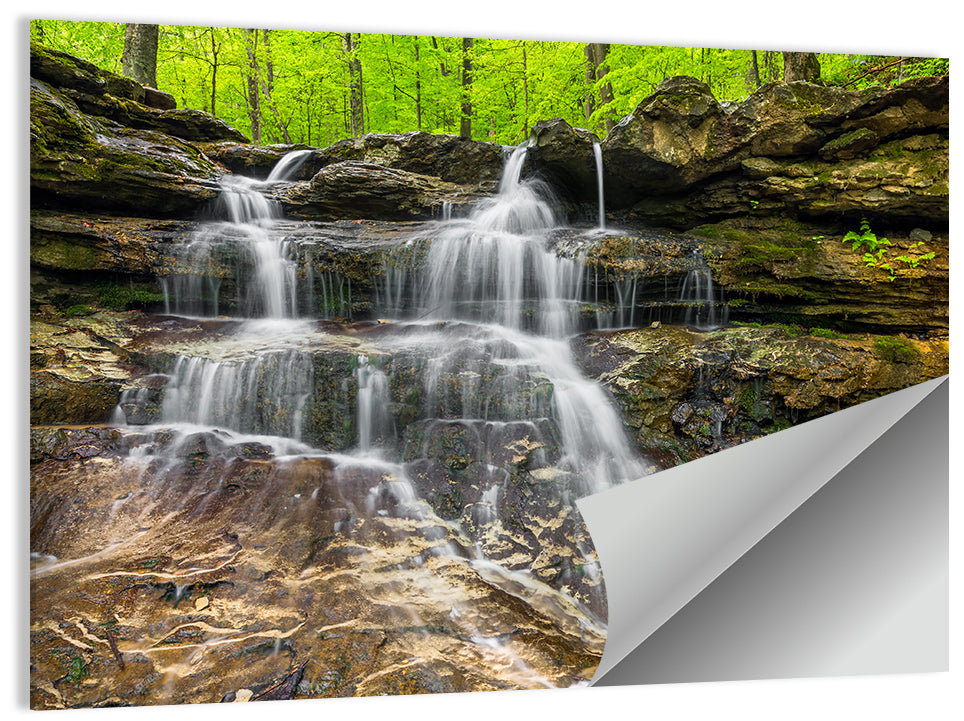 Mossy Ledge Waterfall Wall Art